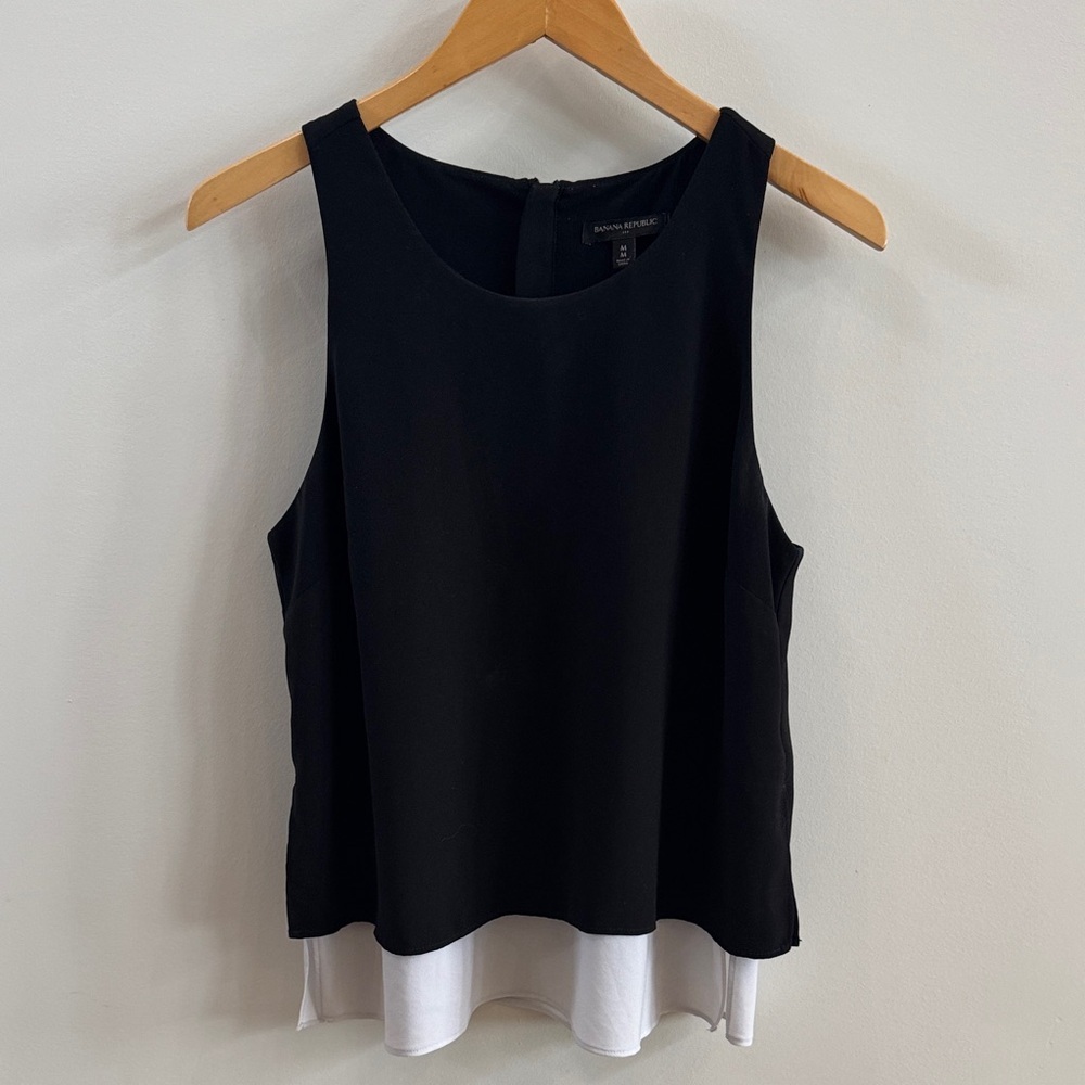 Banana Republic Black and White Layered Tank Top